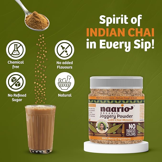 Naario Chai Masala with Jaggery Powder 200gms (Organic)