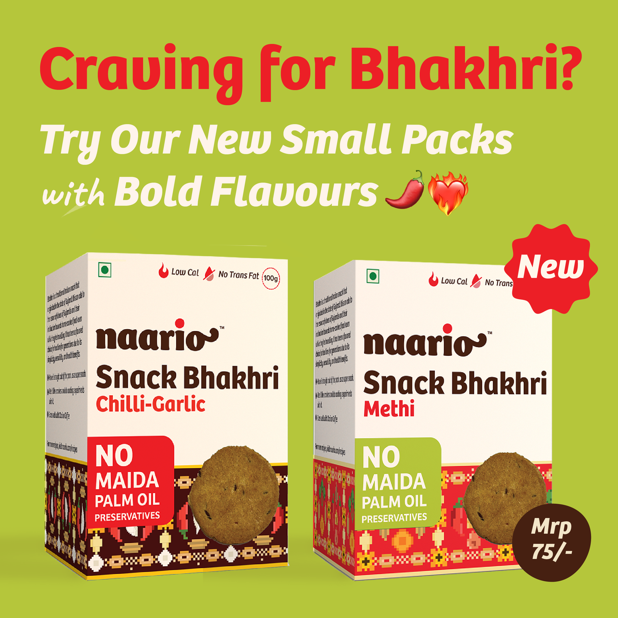 Naario Snack Bhakhri 100gm (Pack of 8)