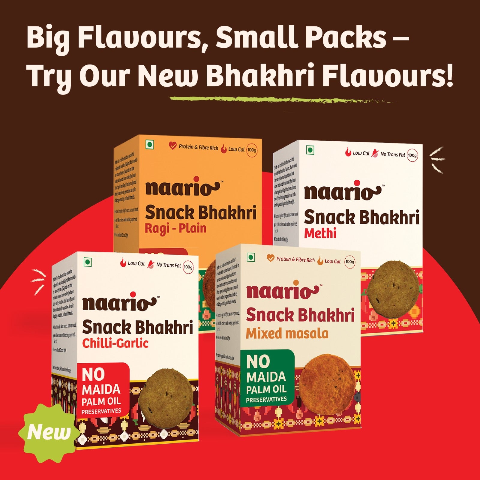 Naario Snack Bhakhri 100gm (Pack of 8)