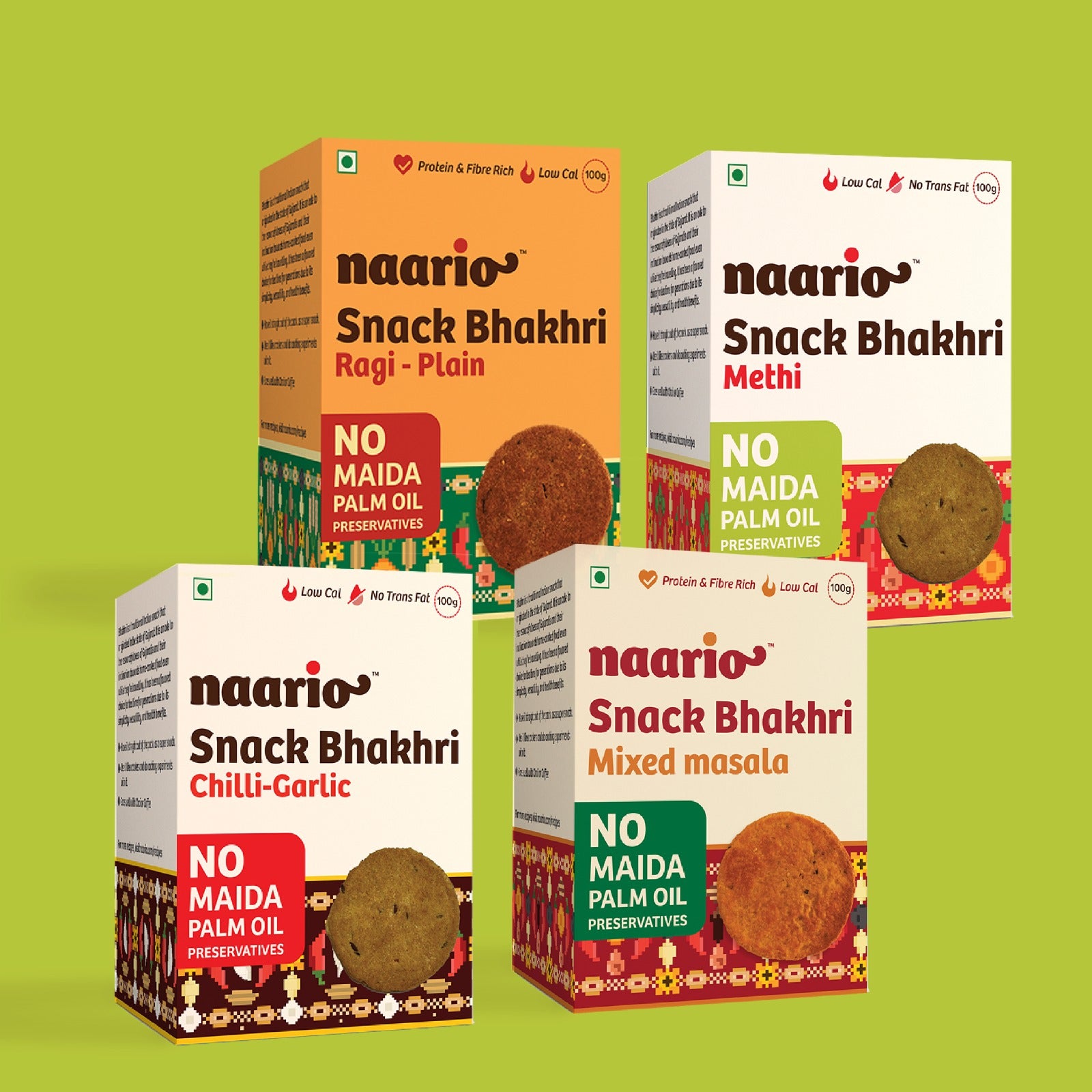 Naario Snack Bhakhri 100gm (Pack of 8)